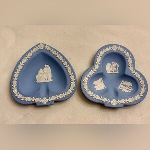 Vintage Wedgewood Jasperware Blue and White Decorative Trinket Dishes